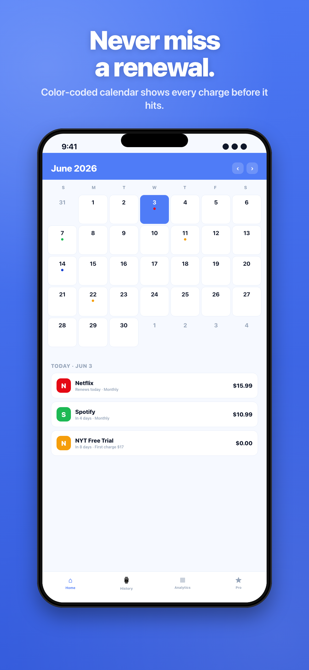 Calendar view