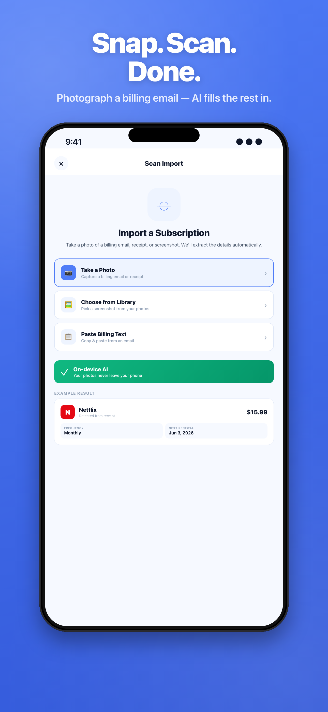 AI receipt scan